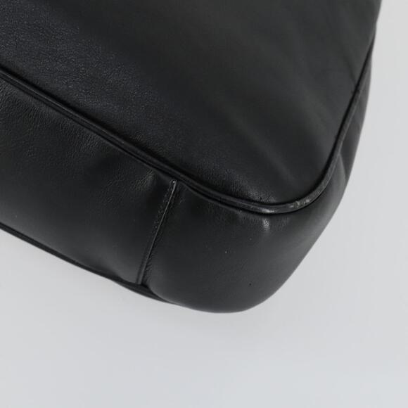 GUCCI Bamboo Hand Bag Leather 2way Black Gold 001 1577 Auth 155243